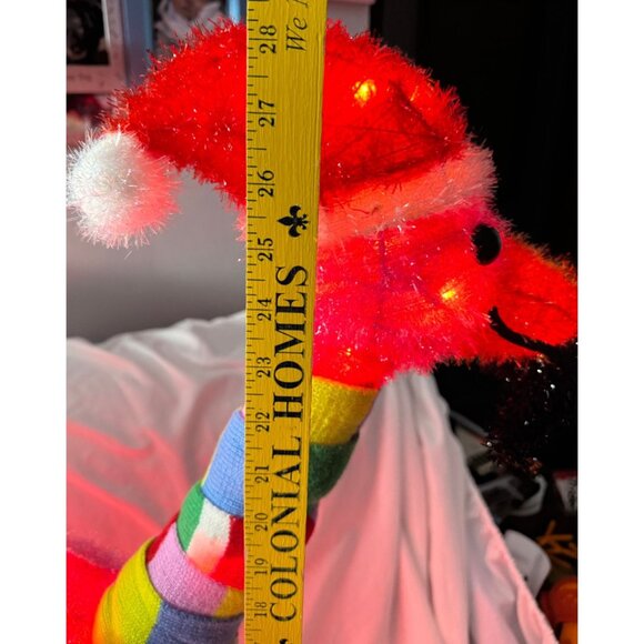 Christmas Flamingo Light-Up  decoration With Santa Hat & Scarf Tested Works 28" - Picture 6 of 7